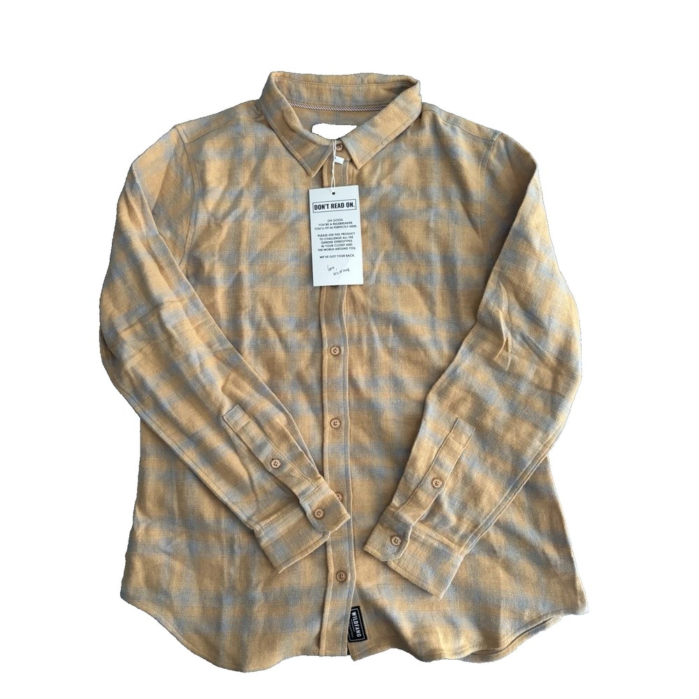 NEW Wildfang The Essential Long Sleeve Flannel Button Up Shirt Sz Small EEE